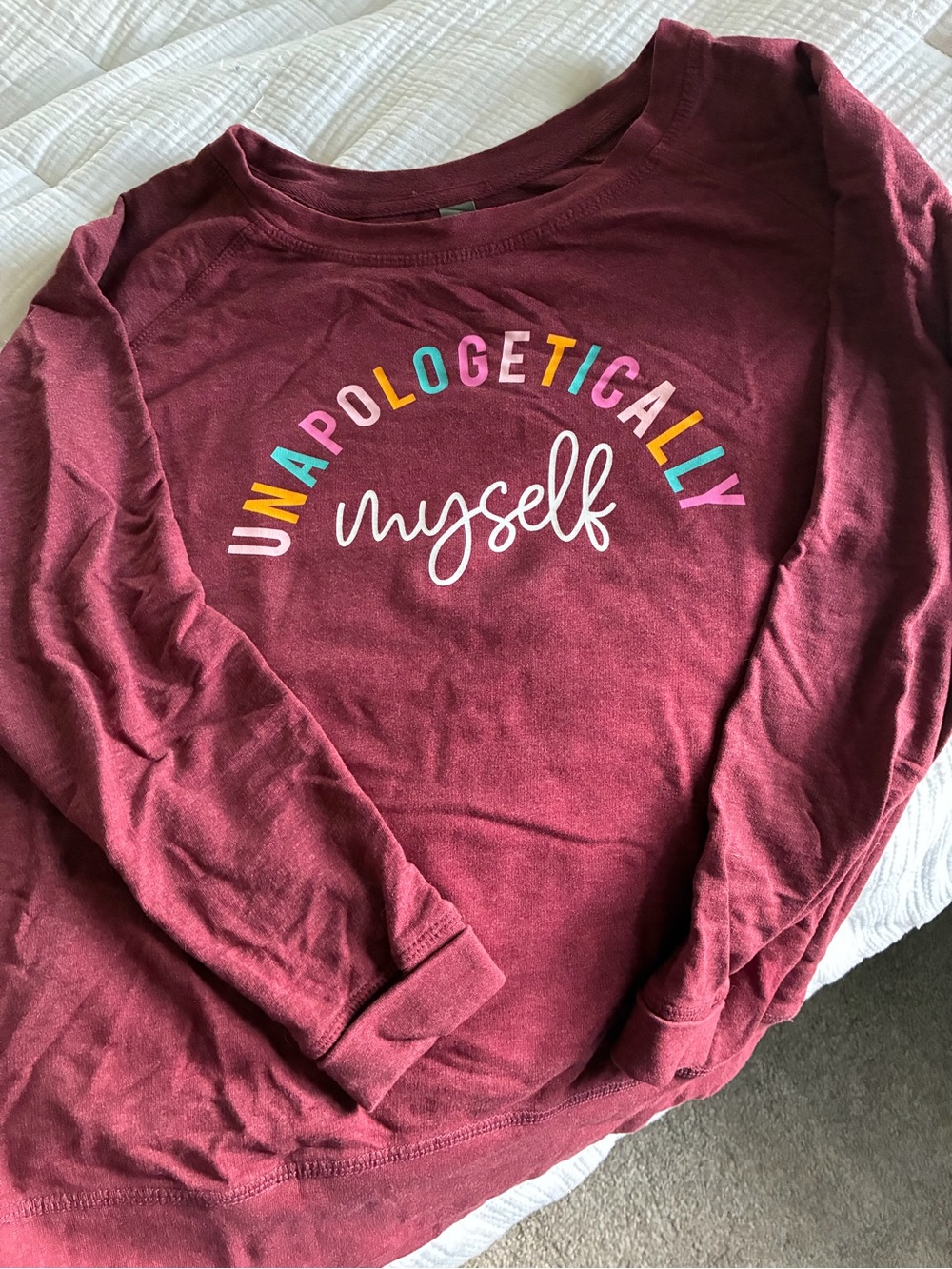 Unapologetically Myself Women's Burgundy Crewneck Sweatshirt